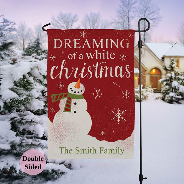 Picture of Christmas Garden Flag with Family Name - Personalized Christmas Outdoor Decor for Yard & Garden