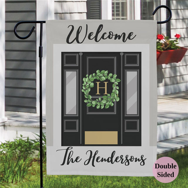 Picture of Famliy Personalized Garden Flag - Custom Initial Yard Sign - Outdoor Decor for Home or Garden - Housewarming Gift