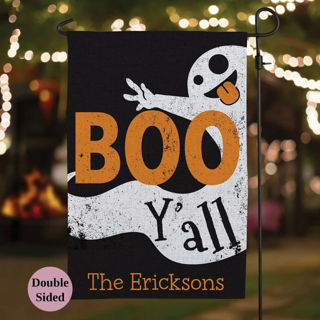 Picture of Trick or Treat - Personalized Hallowen Theme Garden Flag - Front door Decor or Garden