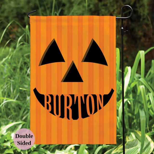 Picture of Hallowen Pumpkin - Personalized Hallowen Theme Garden Flag - Front door Decor or Garden
