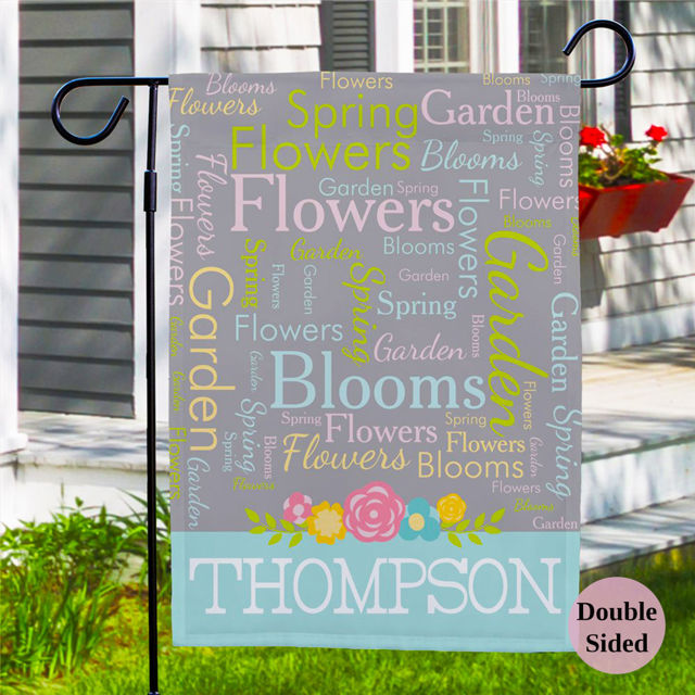 Picture of Custom Garden Flag with Names and Texts - Personalized Outdoor Decor for Yard & Garden
