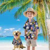 Picture of Custom Face Hawaiian Shirt for Family and Pets - Custom Hawaiian Shirt - Purple Ground with Banana Pattern - Best Summer Hawaiian Shirt for Family