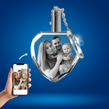 Picture of Personalized 2D or 3D Crystal Photo Keychain Gift in Heart