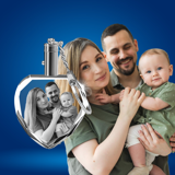 Picture of Personalized 2D or 3D Crystal Photo Keychain Gift in Heart
