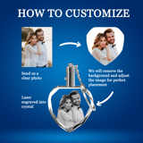 Picture of Personalized 2D or 3D Crystal Photo Keychain Gift in Heart
