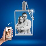 Picture of Personalized 2D or 3D Crystal Photo Keychain Gift in Rectangle