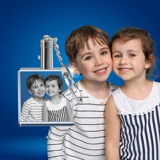 Picture of Personalized 2D or 3D Crystal Photo Keychain Gift in Square