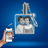 Picture of Personalized 2D or 3D Crystal Photo Keychain Gift in Square