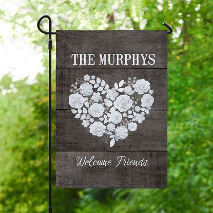 Picture of Rustic Floral  Garden Flag – Custom Valentine’s Day Yard Flag, Outdoor Decor