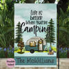 Picture of Custom Camping Sign Flag with Family Name - Personalized Sign Flag for Camping Season