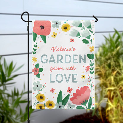 Picture of Grown with Love  Garden Flag – Custom Outdoor Flag for Yard, Porch, or Garden Decor