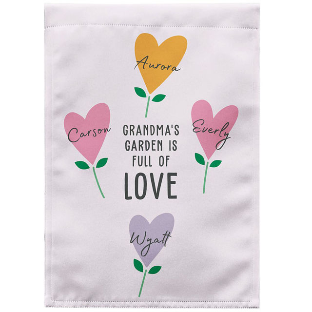 Picture of Grandma's Garden Flag - Custom Nana's Garden Flag with Kids Names - Mother's Day Gifts