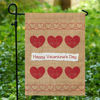 Picture of Burlap Hearts Garden Flag - Colorful Confetti Yard Sign - Custom Outdoor Party Decor - Birthday Gift for Him or Her