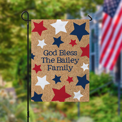Picture of Red, White & Blue  Garden Flag - Custom Spring Yard Sign - Floral Outdoor Decor - Garden Welcome Flag - Housewarming Gift