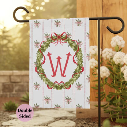 Picture of Christmas Garden Flag with Family Name – Personalized Holiday Outdoor Decor for Yard & Garden