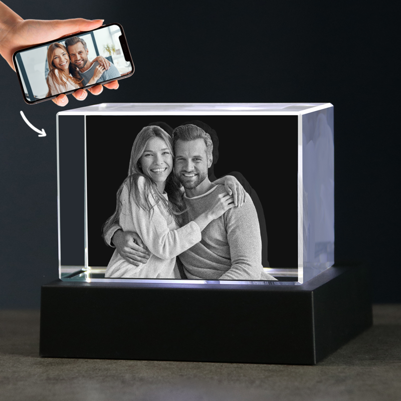 Picture of Custom Photo 3D Laser Crystal Landscape Straight Line