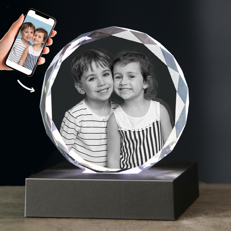 Picture of Custom Photo 3D Laser Crystal Sphere
