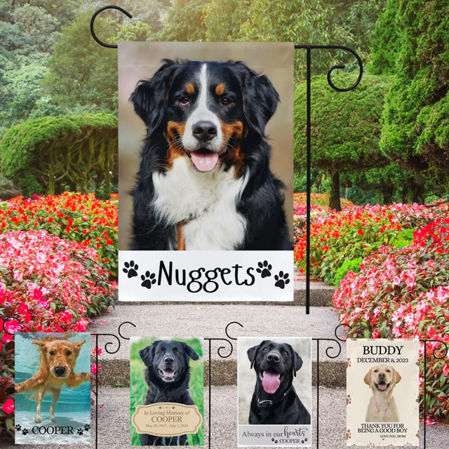 Picture of Custom Pet Memorial Garden Flag with Photo - Personalised  Memorial Flag for Pets