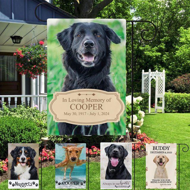 Picture of Custom Pet Memorial Garden Flag with Photo - Personalised  Memorial Flag for Pets