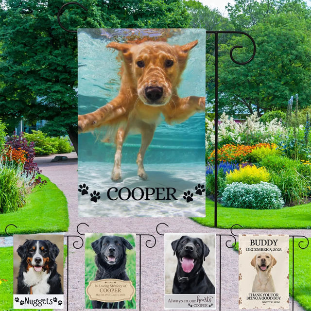 Picture of Custom Pet Memorial Garden Flag with Photo - Personalised  Memorial Flag for Pets