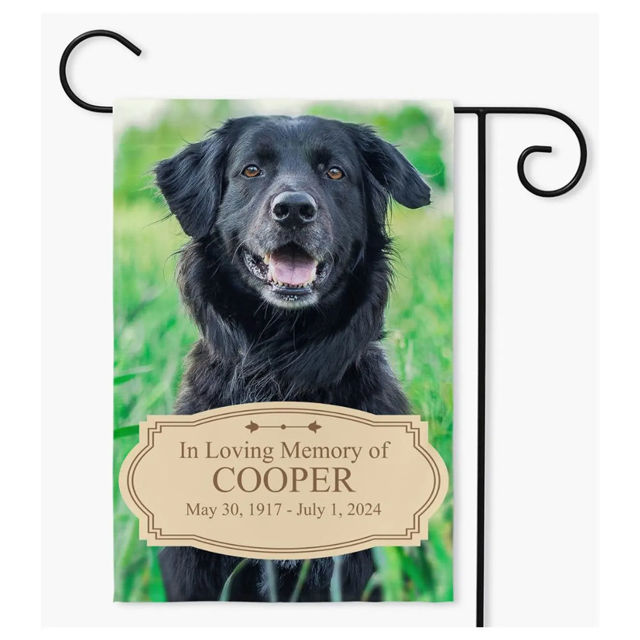 Picture of Custom Pet Memorial Garden Flag with Photo - Personalised  Memorial Flag for Pets