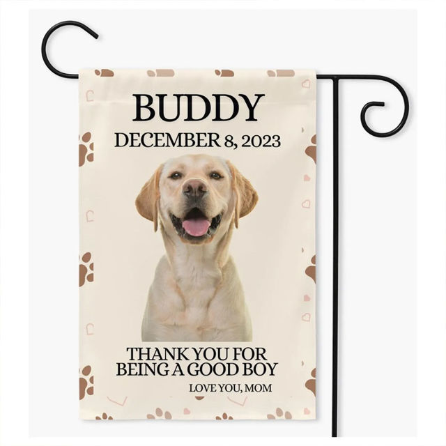 Picture of Custom Pet Memorial Garden Flag with Photo - Personalised  Memorial Flag for Pets