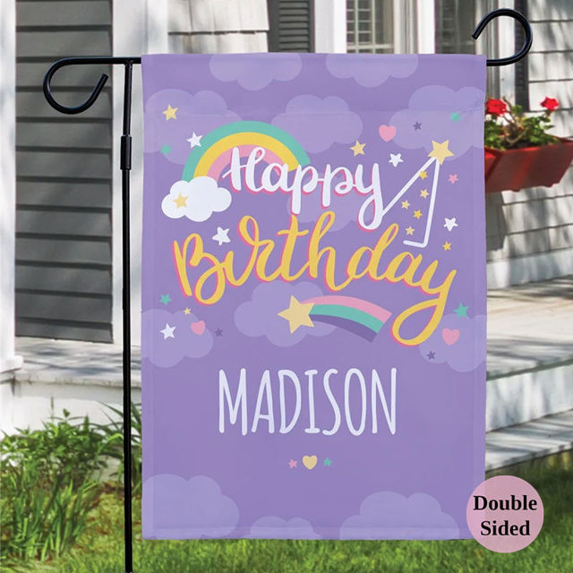 Picture of Let's Celebrate Birthday - Birthday Party Sign Garden Flag - Personalised Birthday Flag for Kids