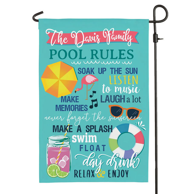 Picture of Custom Swimming Pool Garden Flag - Personalized Summer Season Flag - Swimming Pool Decor