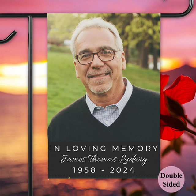 Picture of Custom Photo Memorial Garden Flag - Personalized  Memorial Flag - Custom Flags