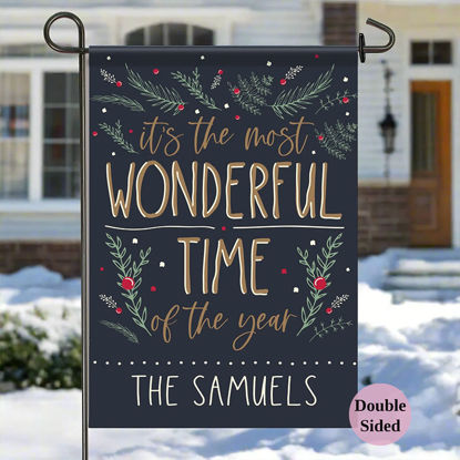 Picture of Christmas Garden Flag with Names – Personalized Outdoor Decor for Yard & Garden