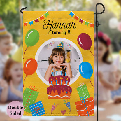 Picture of Let's Celebrate Birthday - Birthday Party Sign Garden Flag - Personalised Birthday Flag for Child