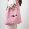 Picture of Custom Crochet Mesh Beach Tote - Custom Crochet Embroidered Beach Tote - Custom Name Knit Tote