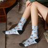 Picture of Custom Photo Face Socks for Family - Lovely Socks with Popular Cartoon Elements - Light Blue Style - Gift for Boys and Girls