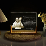 Picture of Custom Crystal Night Light: Personalized Crystal Photo Frame With Warm Base