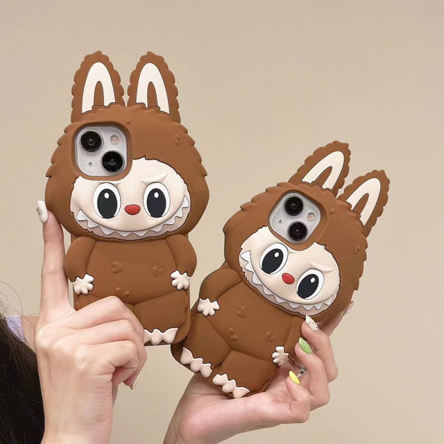 Picture of Cartoon Labubu iPhone Case - Soft Silicone Back Cover - Kawaii Cute Style for iPhone - Fun Character Gift