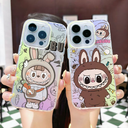 Picture of Cartoon Labubu Phone Case - Kawaii Cute Gradient Style for iPhone - Fun Character Gift