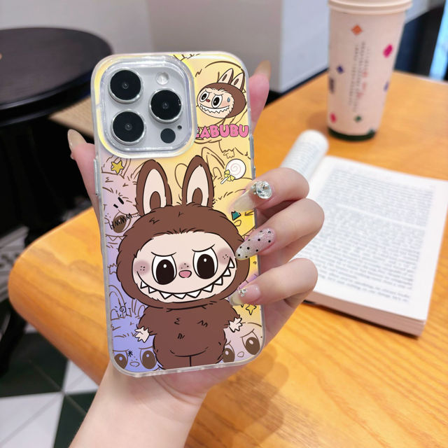 Picture of Cartoon Labubu Phone Case - Kawaii Cute Gradient Style for iPhone - Fun Character Gift