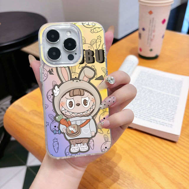 Picture of Cartoon Labubu Phone Case - Kawaii Cute Gradient Style for iPhone - Fun Character Gift