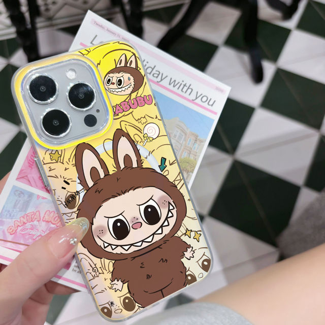 Picture of Cartoon Labubu Phone Case - Kawaii Cute Gradient Style for iPhone - Fun Character Gift