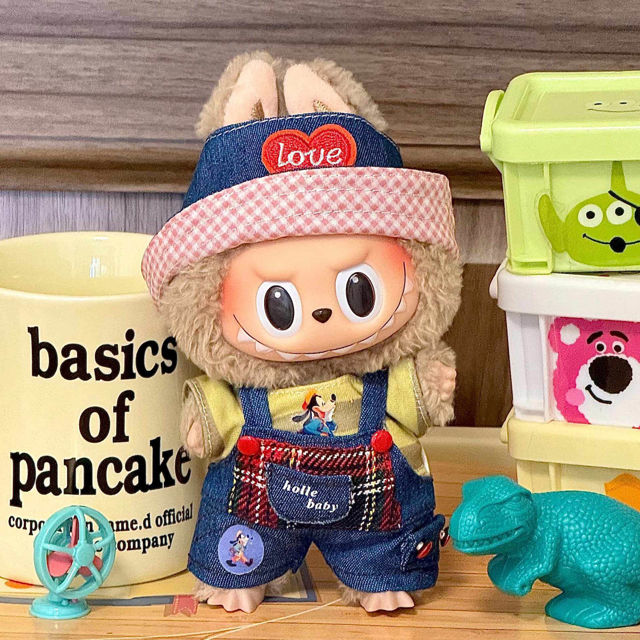 Picture of Custom Labubu Clothing Sets- Denim Overall Set - Doll Not Included