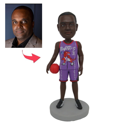 Picture of Custom Bobbleheads: Basketball Player in Purple Uniform | Personalized Bobbleheads for the Special Someone as a Unique Gift Idea｜Best Gift Idea for Birthday, Christmas, Thanksgiving etc.