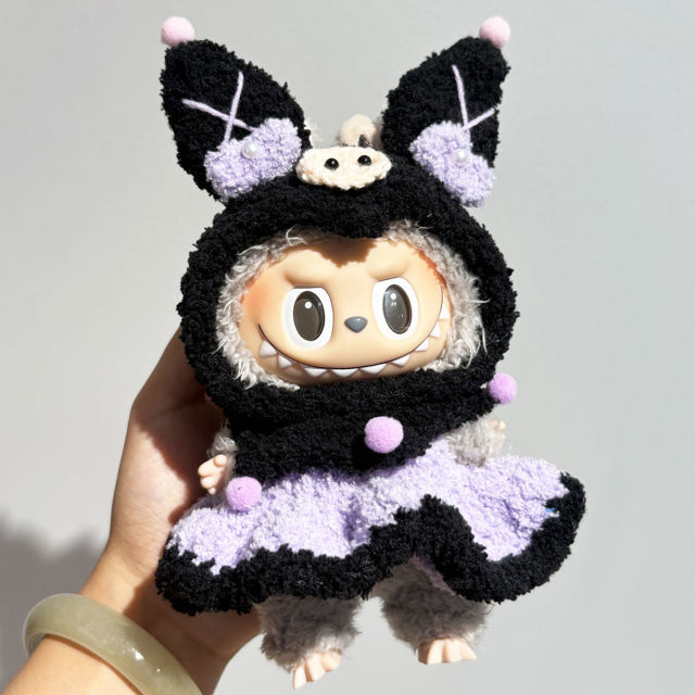 Picture of Handmade Purple Elf Knitted Set - Custom Labubu Clothing Sets - Doll Not Included