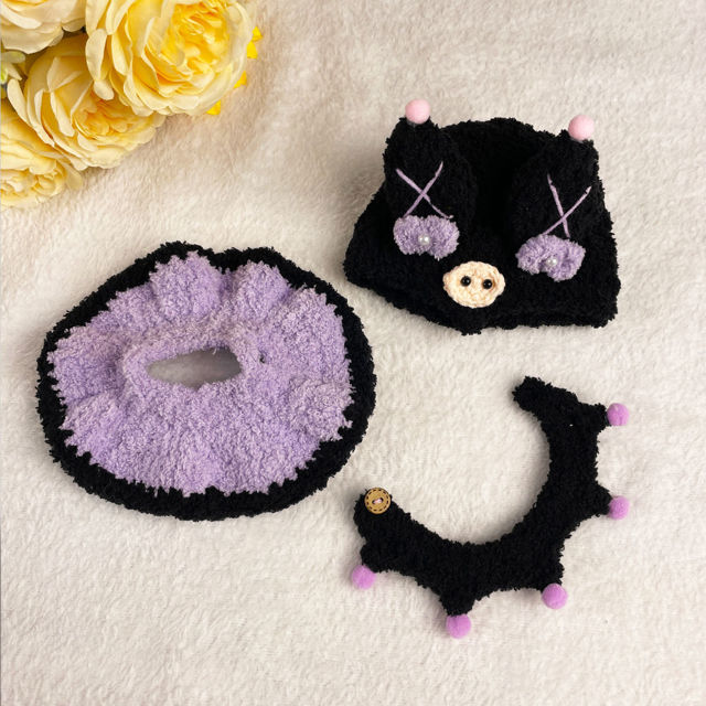 Picture of Handmade Purple Elf Knitted Set - Custom Labubu Clothing Sets - Doll Not Included