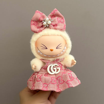 Picture of Custom Gen 1 & 2 Labubu Clothing Sets - Pink Skirt - Clothes Only for 17cm Labubu Plush Doll - Doll and Shoes Not Included