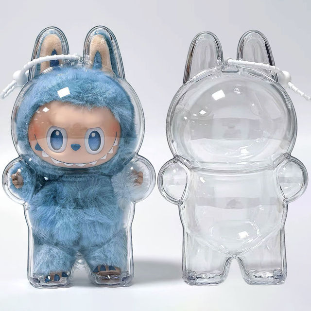Picture of Labubu Transparent Protective Cover - Clear Acrylic Shell for Seated and Standing Plush Figures