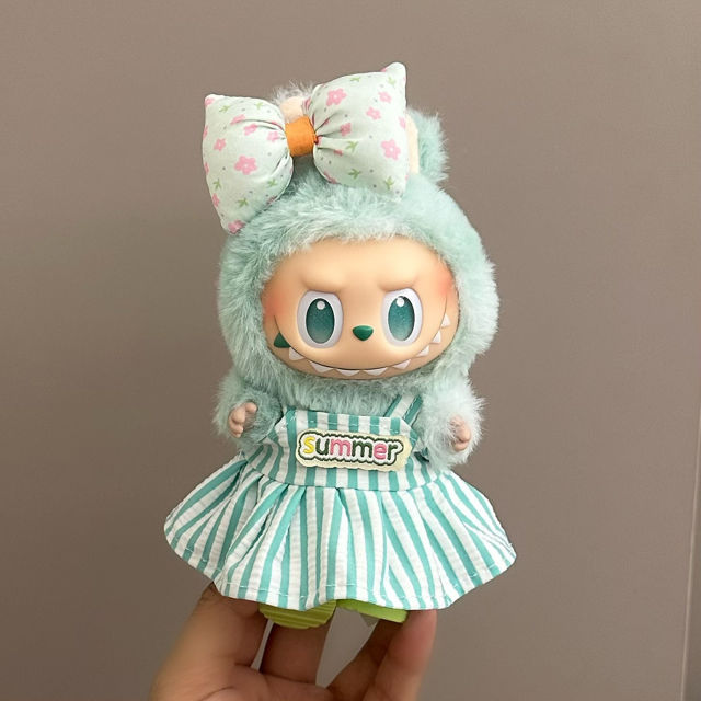 Picture of Custom Gen 1 & 2 Labubu Clothing Sets - Blue Summer Dress - Clothes Only for 17cm Labubu Plush Doll - Doll and Shoes Not Included