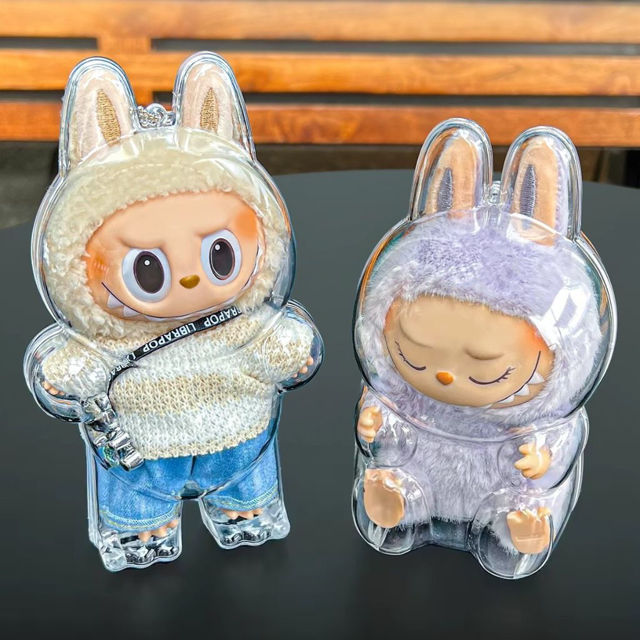 Picture of Labubu Transparent Protective Cover - Clear Acrylic Shell for Seated and Standing Plush Figures