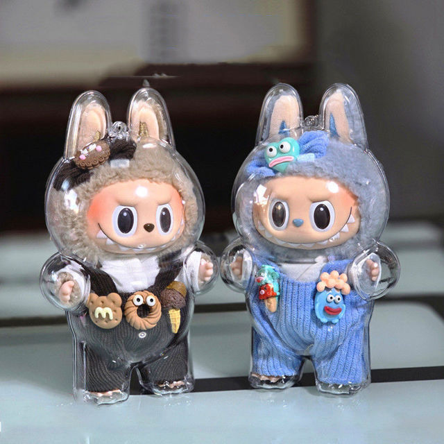 Picture of Labubu Transparent Protective Cover - Clear Acrylic Shell for Seated and Standing Plush Figures