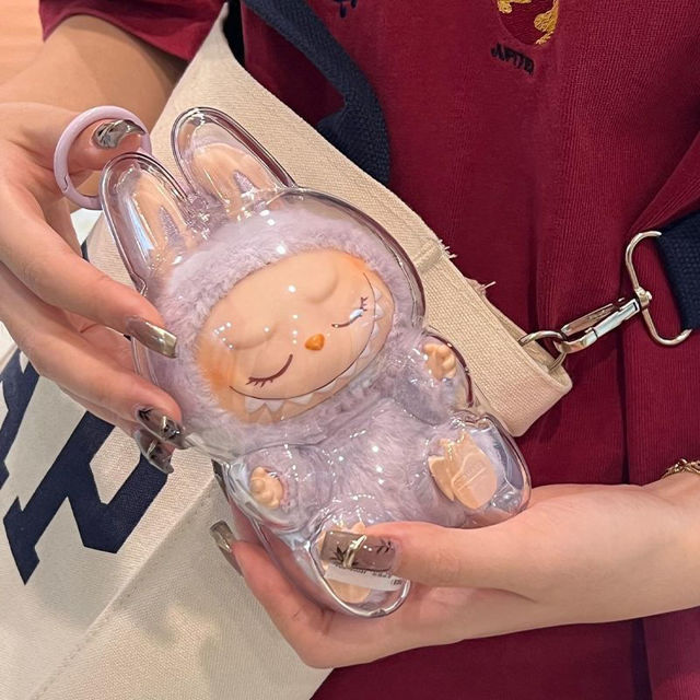 Picture of Labubu Transparent Protective Cover - Clear Acrylic Shell for Seated and Standing Plush Figures