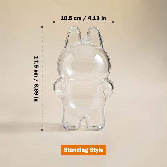 Picture of Labubu Transparent Protective Cover - Clear Acrylic Shell for Seated and Standing Plush Figures